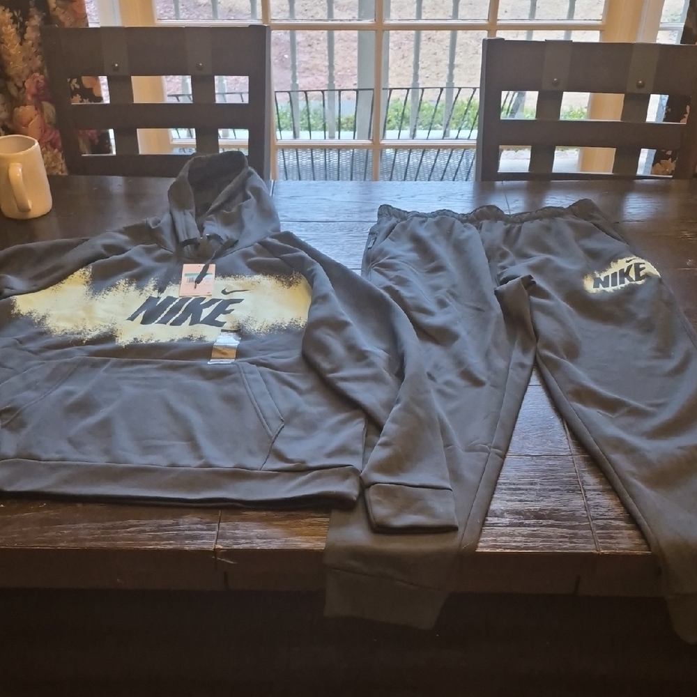 Nike Black and White Hoodie and Joggers Set